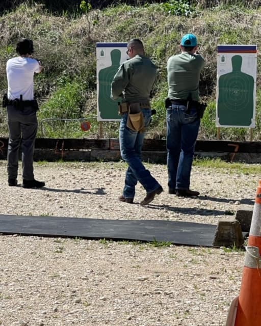 Shooters on the firing line during instruction