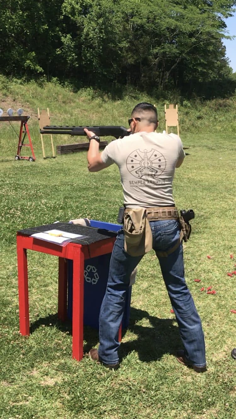 Practical shooting course in progress